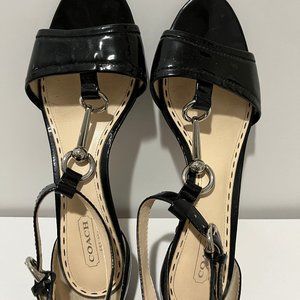 COACH Women's Black Slingback strappy heels. Size - 8